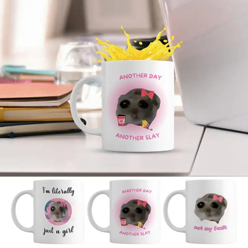 Sad Hamster Coffee Mug Coffee Cup Tea Cup Sad Hamster Funny Mug Sad Hamster Hilarious Novelty Coffee Cup Funny Meme Mug For Home