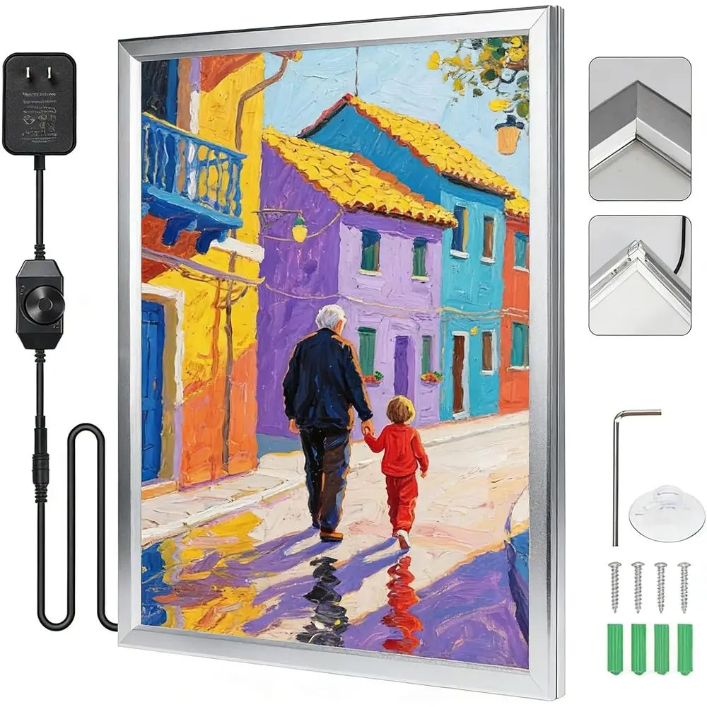 LED Movie Poster e 24x36”,Backlit Picture Light Box with Dimmer,Led Poster e Wall Mount Movie Led Poster Display or Home Theater