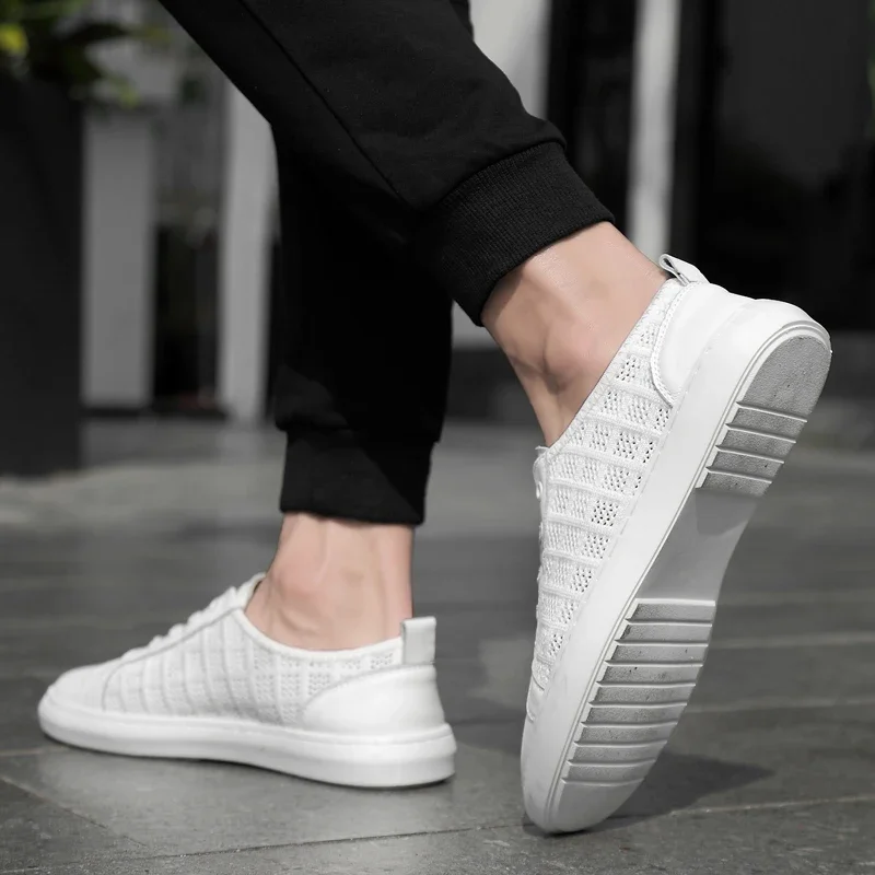 fashion mesh shoes men summer Mens Casual Shoe lace up Sneakers Breathable Comfortanle Shoes comfortable outdoor Man Shoes image 3