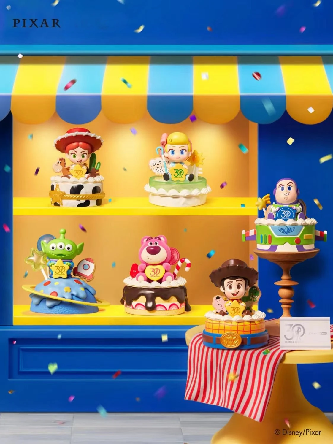 

Disney Pixar Toy Story Surprise Party Series Blind Box | Cake-Shaped Figurine Ornament I Buzz Lightyear Jessie Collectible