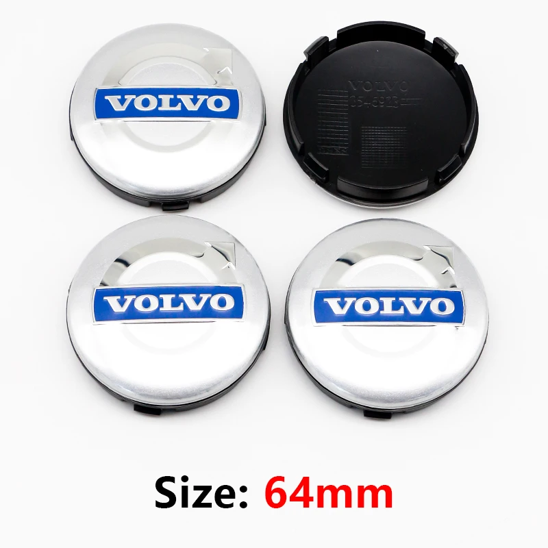 4pcs 64MM Original Car Wheel Center Cap Hub Cover Badge For Volvo Rdesign T6 AWD C30 C70 S40 S60 S70 S80 S90 V40 V50 V60 V70 V90