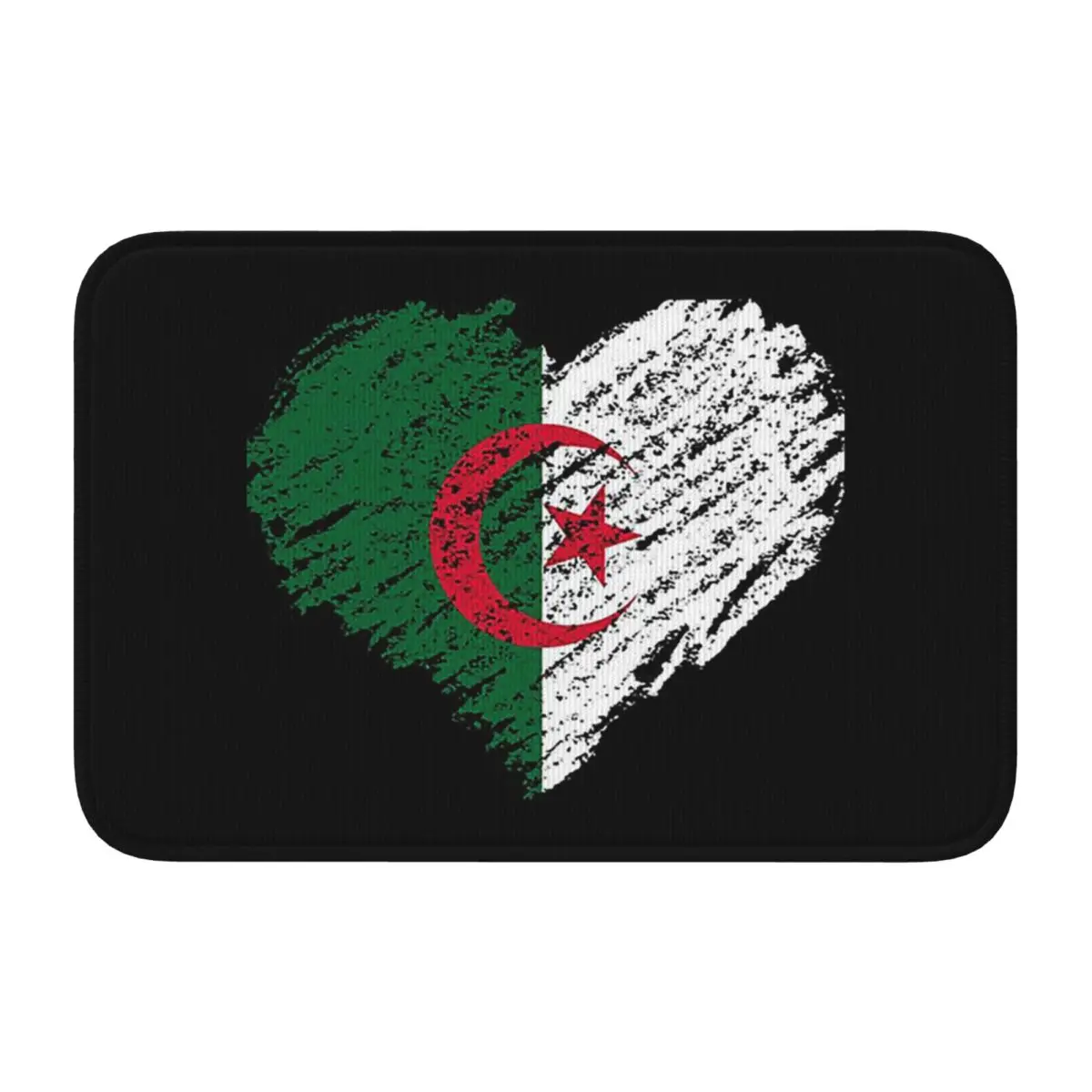 Scribble I Love Algeria Flag Doormat Kitchen Entrance Home Floor Mat Non-slip Carpet Rug for Living room Footpad Mats