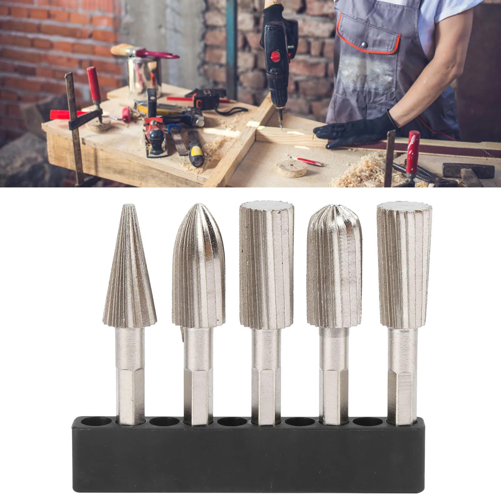 

Hex Shank Rotary File Rotary File 1/4in Hex Shank Double Cut Metal Grinder Drill Bit Set for Carving Polishing Hex Shank