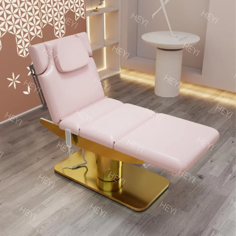 Table Électrique Rose Moderne pour Salon de miles Faciale, Lit de Énergie Ondulé, Cosmétique, Spa, 3/4 Moteurs