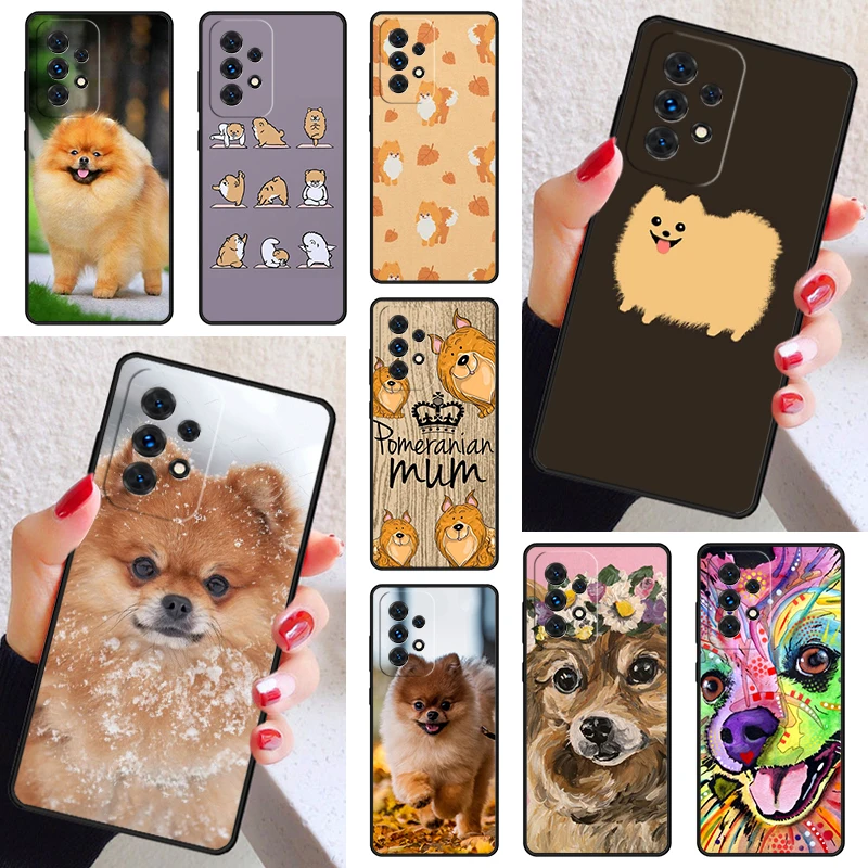 Cute Pomeranian Dog Phone Case Cover For Samsung Galaxy A52 A72 A73 A20e A21S A50 A70 A11 A12 A42 A31 A40 A51 A71 A32 A80 A91