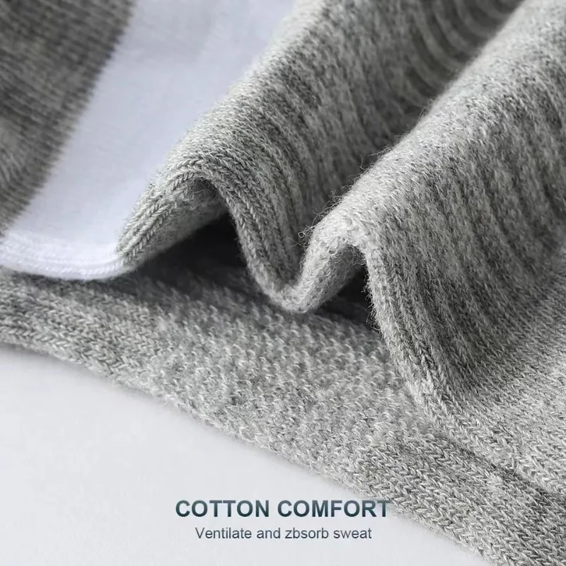 5 paar hoge kwaliteit sokken heren zomer outdoor casual katoenen sokken korte ademende zwarte enkelsokken run sportsokken