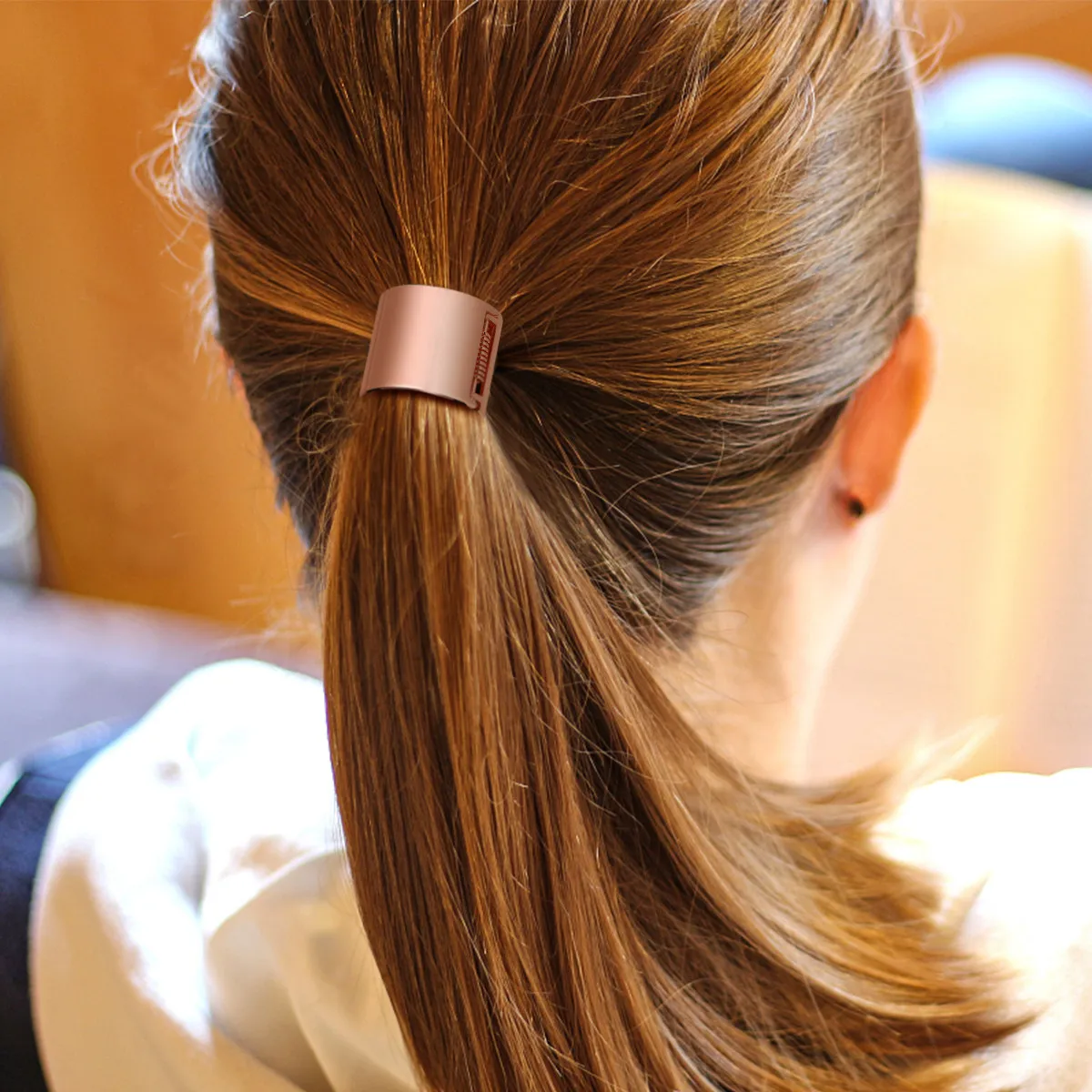 

4Pcs Metal Ponytail Holders with Spring Hinge Elastic Band Premium Fashion Hair Accessories for Women Daily Party Use