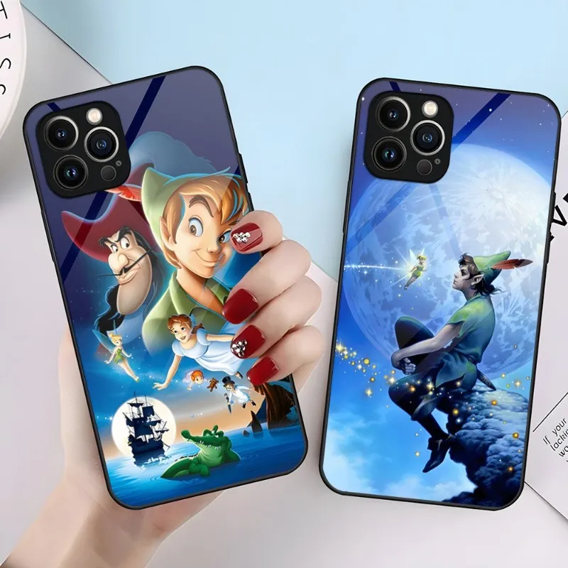 Disney Peter Pan Phone Case For IPhone 14 Pro 12 15 13 11 Mini XS XR Max 8 7 6 Plus SE 2020 Glass Luxury Back Cove