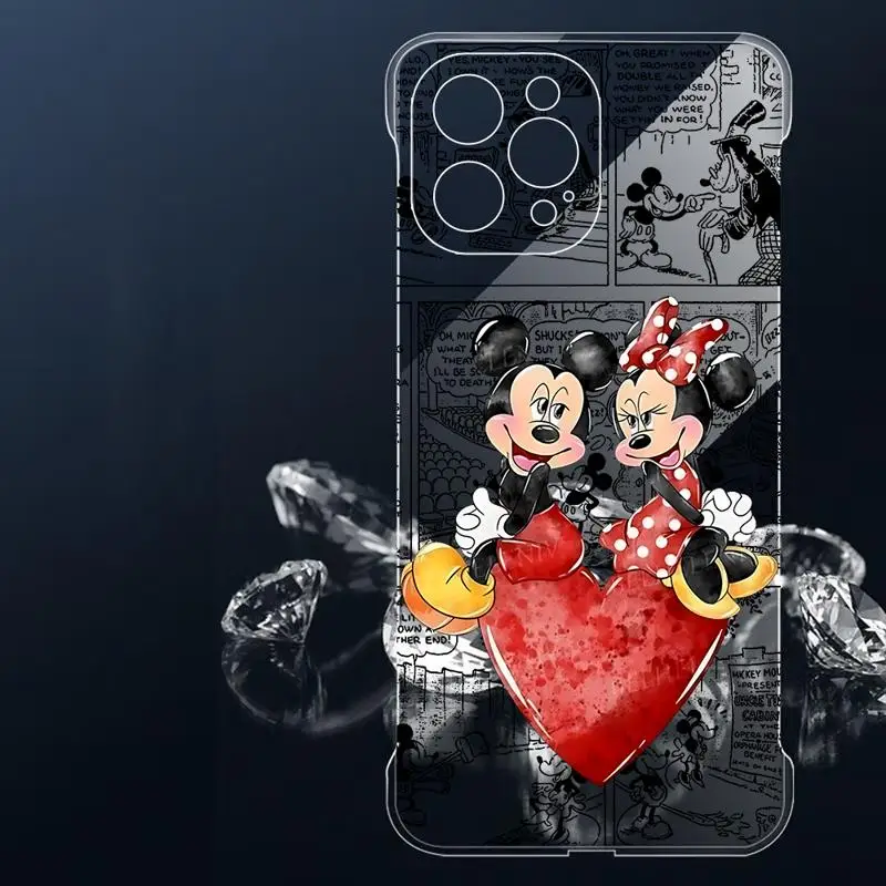 Disney Mickey Mouse Animaton phone case for Apple iphone 16 15 pro max cases 11 16plus 12 14 13 borderless cooling clear fundas