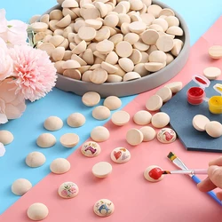 10-30MM Natural Half Wooden Beads Unfinished Split Round Wood Balls DIY Handmade Craft Kids Painting Arts Make Graffiti Decor