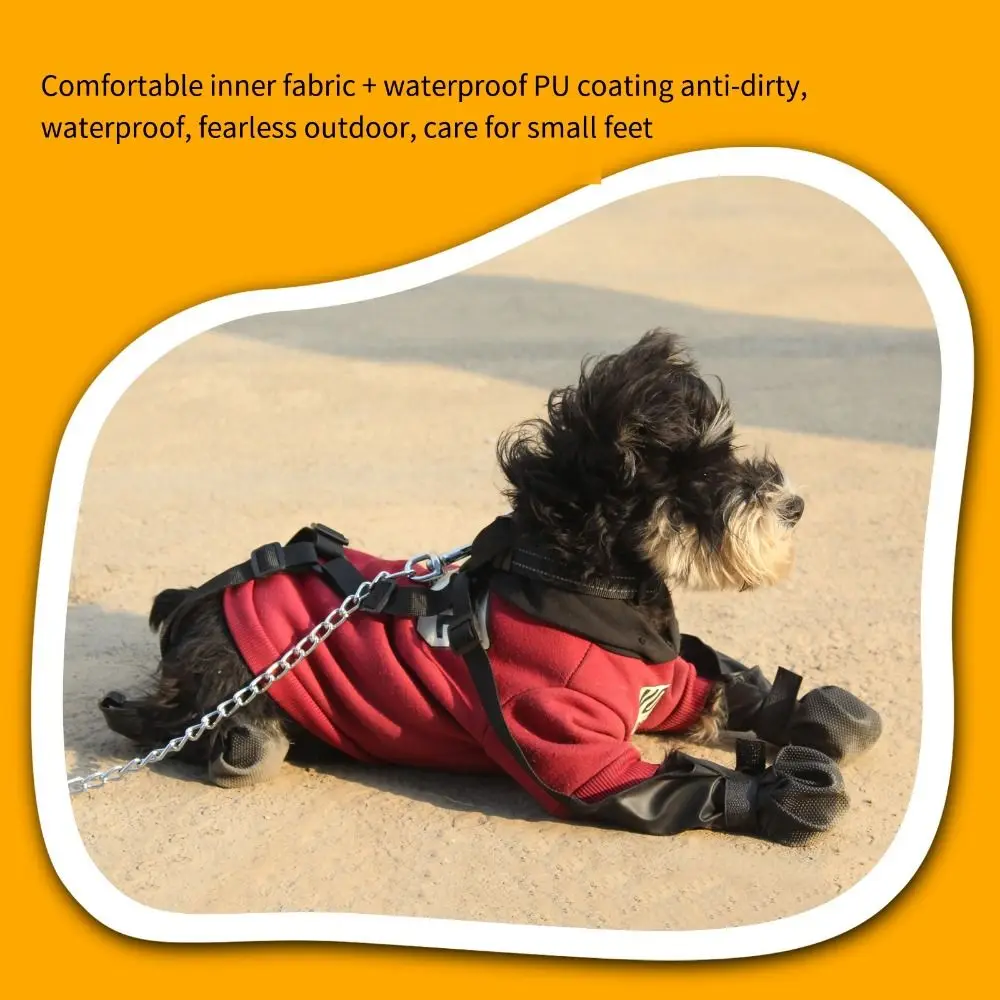 

Easy To Use Waterproof Dog Shoes Breathable Adjustable Pets Paws Protector Auxiliary Strap Non-slip Dog Suspender Boots Snow