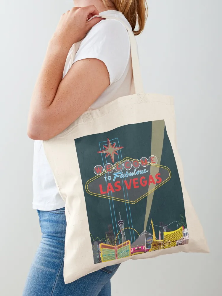 Las Vegas Tote Bag sacs de shopping hand bag ladies Shopper cloth bag woman Canvas Tote