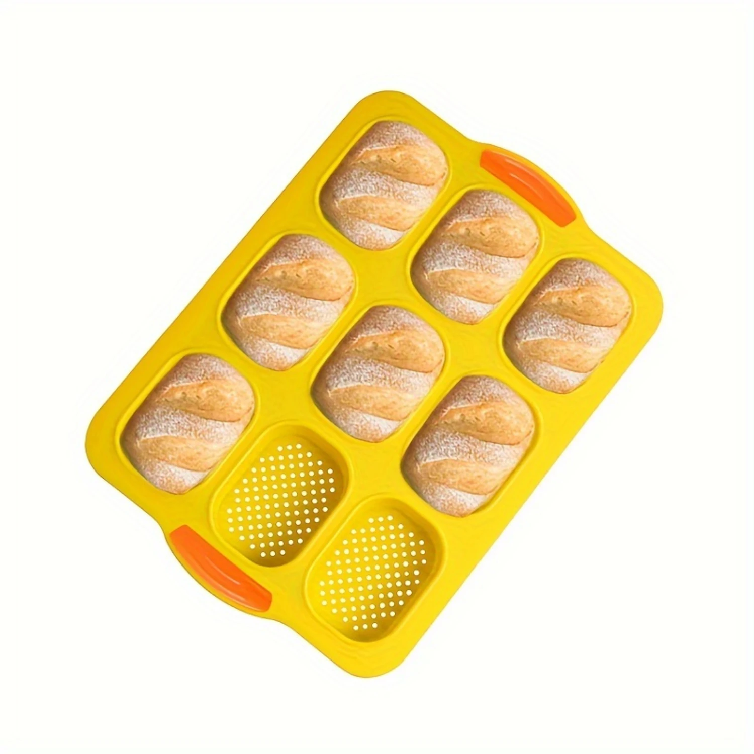 Easter Mini Bread Molds  9-Cavity Silicone Baking Tray for Loaf Breads - Oven Safe, Rectangular Shape Oven tray Takoyaki pan