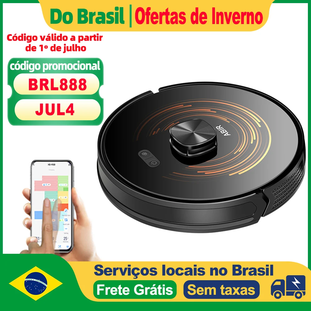(Código: Brl888)Aspirador Robô Abir X9, Navegação a Laser, Sucção 6500Pa, Mapeam - imagem 1