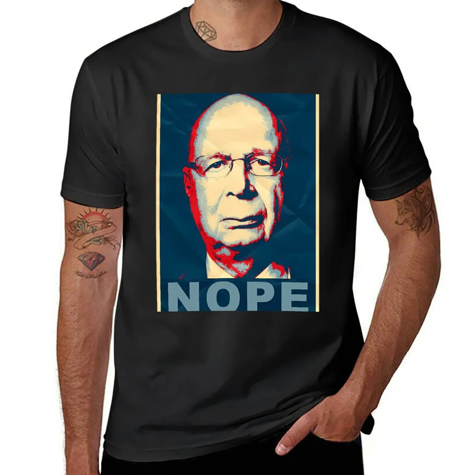 

Klaus Schwab NOPE T-Shirt sports fans heavyweights tops plus sizes mens cotton t shirts