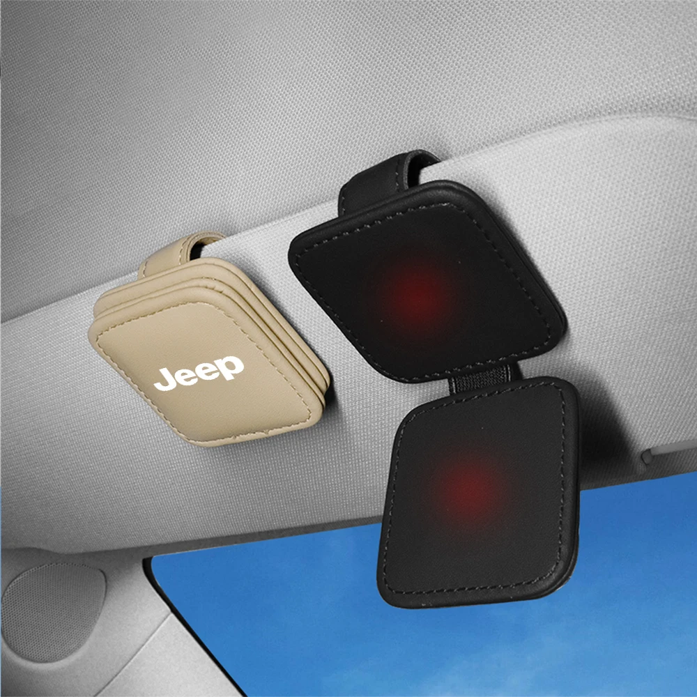 Car Glasses Frame Sun Visor Fold Sunglasses Storage Fastener Clips For Jeep Renegade JPB Wrangler Cherokee Compass GrandCherokee