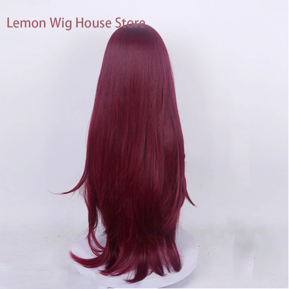 Picture 5: High Quality Anime Cosplay Wig 85cm Long Pre Braided Wine Red Wig for Women Daily Cosplay Wigs Heat Resistant Synthetic Wig
