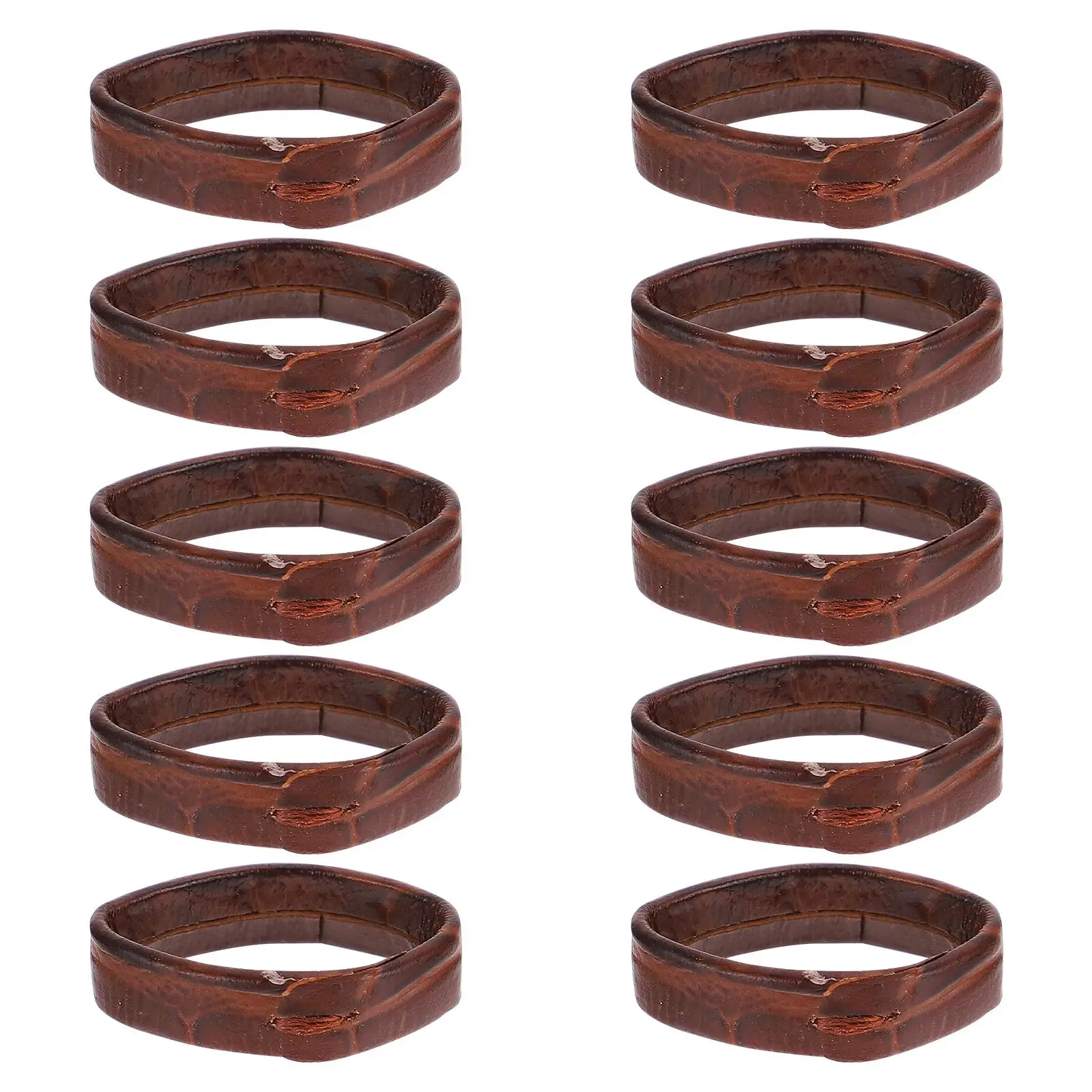 

10pcs Watch Band Holder 20mm Brown Parts Bands Keeper Replacement Fashion Accessory Watch Loop Strap Circle