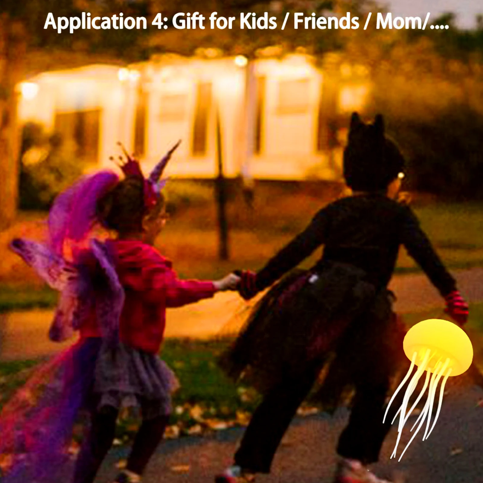 LED Gradient Jelly Fish Light with Base Cute Jellyfish Desk Lamp RGB Jellyfish Dancing Leg Light for Bedrooms Living Room