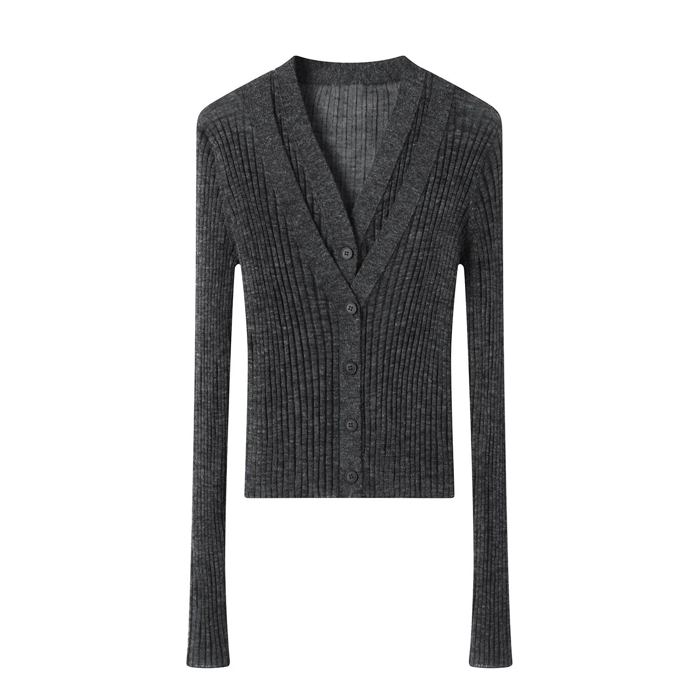 Faionable Retro-Doppelschicht-Strickpullover mit V-Ne-Motiv, offene Strickjacke, schlankmachendes Oberteil für Damen, Herbst 2025, CWJ-Marke Damen Premium
