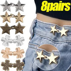 1/8set Waist Buckle Adjustable Star Shape Jean Pants Button Detachable Alloy Women's Brooch Waist Tightener Clothing Accessories