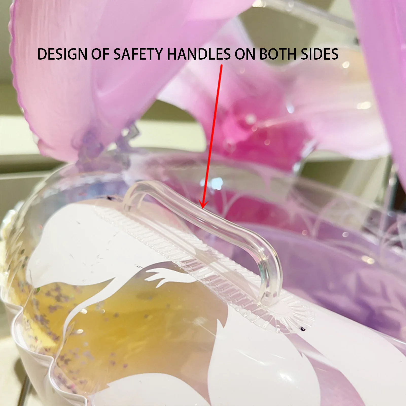 

Cartoon Swimming Ring For Children Dreamy Pink Mermaid Swimming Circle Inflatable Buoyancy Swim Ring Water Sports Accessories