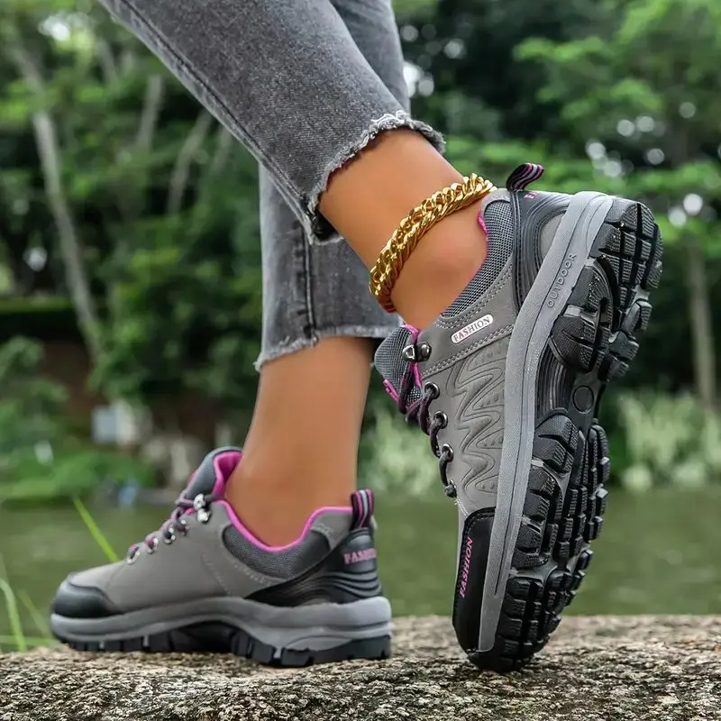 Zapatos Mujer sepatu mendaki gunung, sneaker olahraga Jalan Mode Korea bersirkulasi antiselip kasual musim gugur 2024