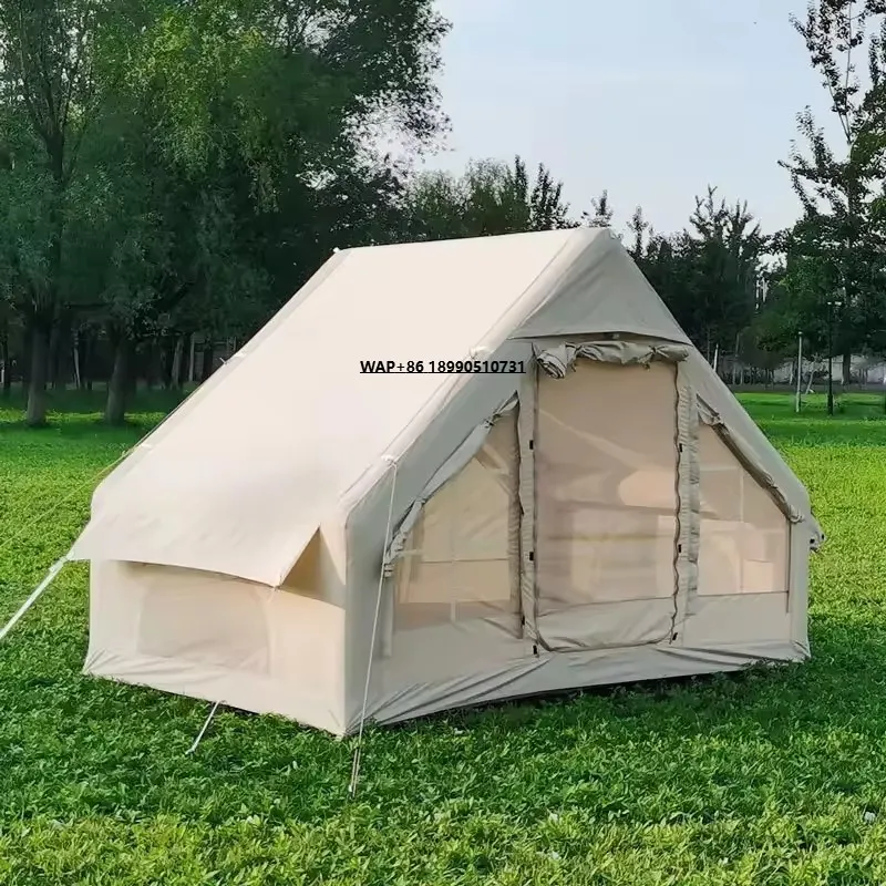 

Outdoor Camping Waterproof Tents New Design Large Oxford Canvas Fabric Air Inflatable House Tent for Camping