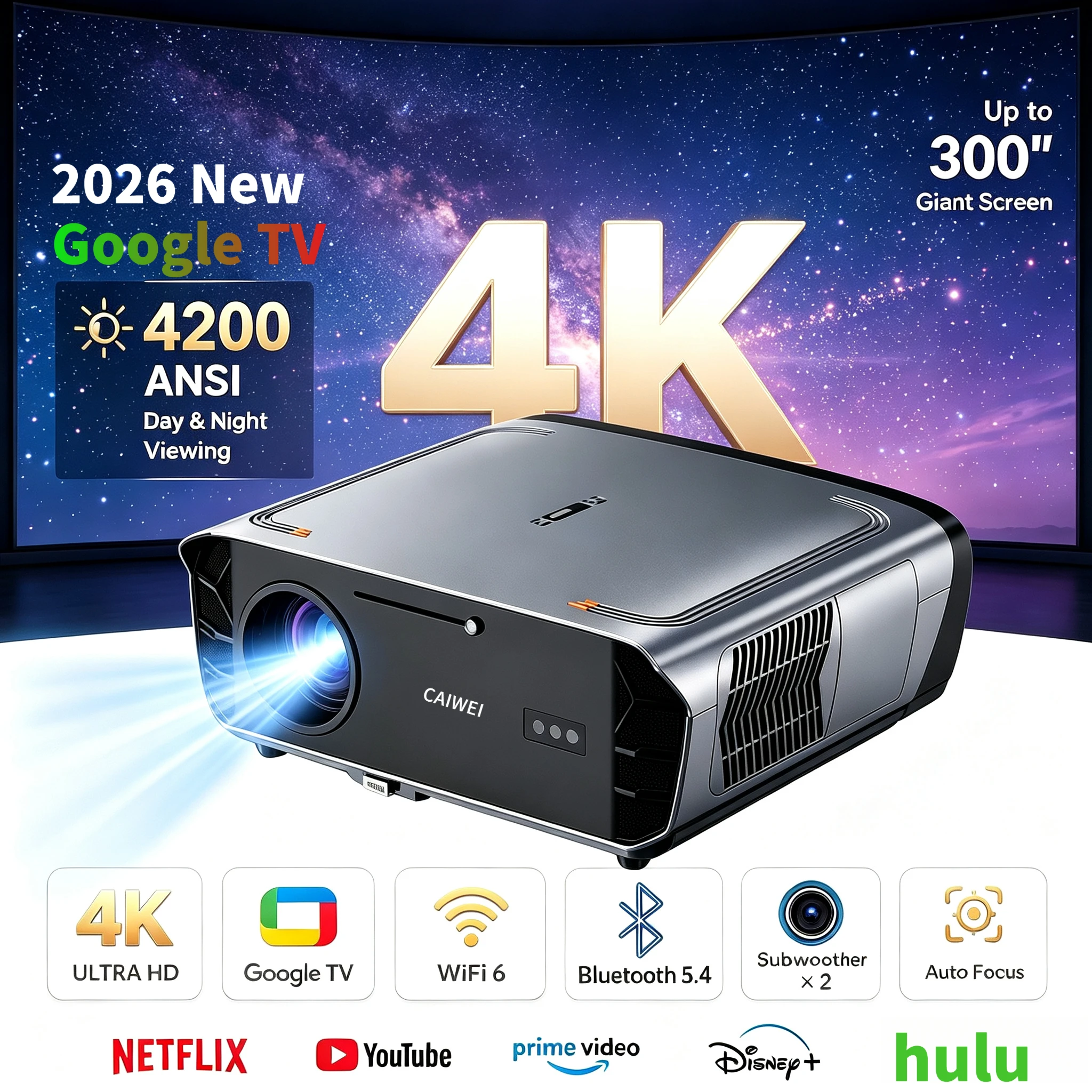 Home Cinema Experience - Projecteur 4K UHD 1080P natif 4200