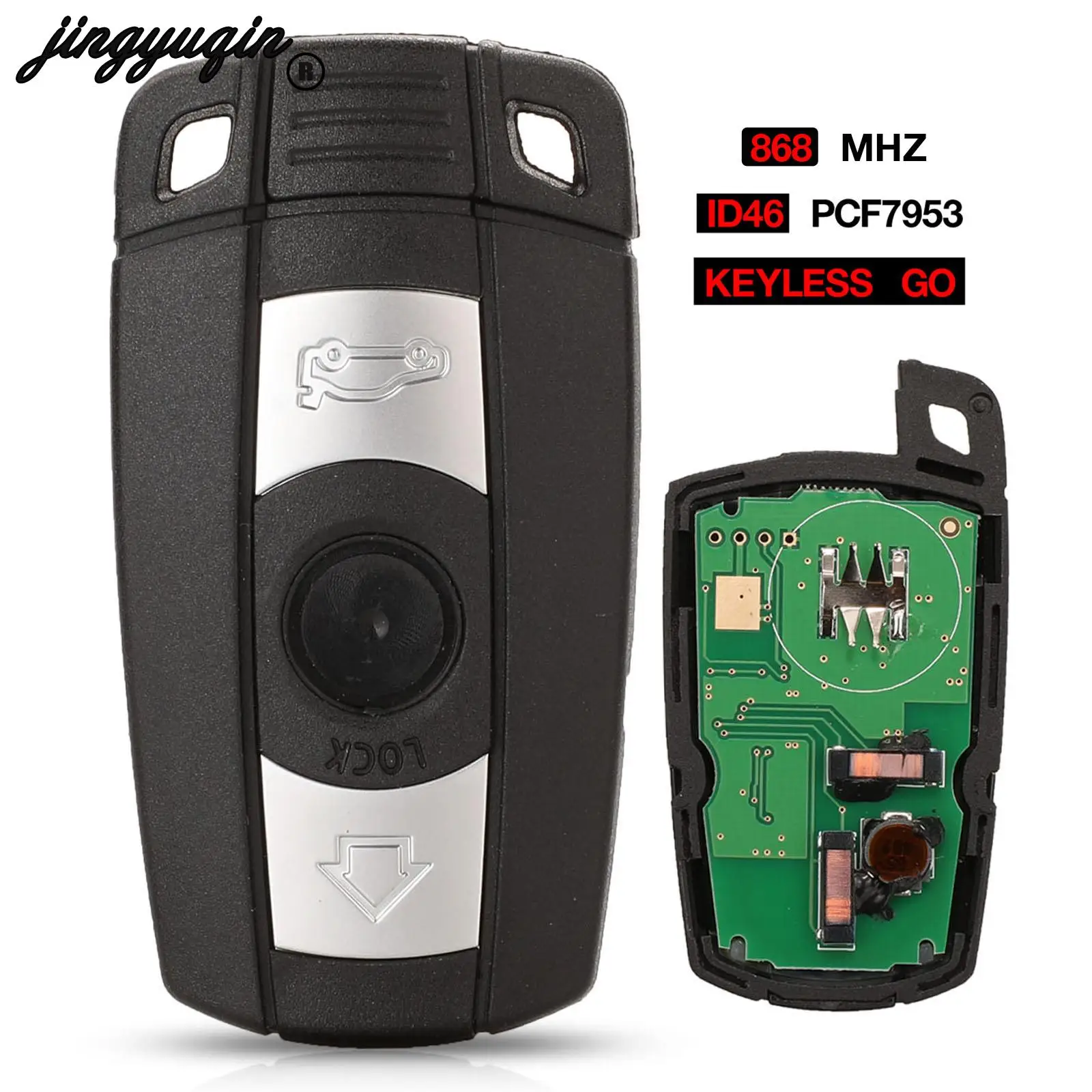 jingyuqin Keyless-Go dla BMW CAS3 serii 3/5 X5 2006-2011 funkcja w pełni inteligentny klucz zdalny 315 MHz/868 MHz PCF7953 Chip