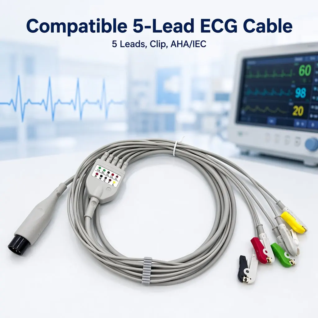 心電図ケーブル-5リード-クリップ式-aha-iec-tpu-モデル-ze0020o5ca