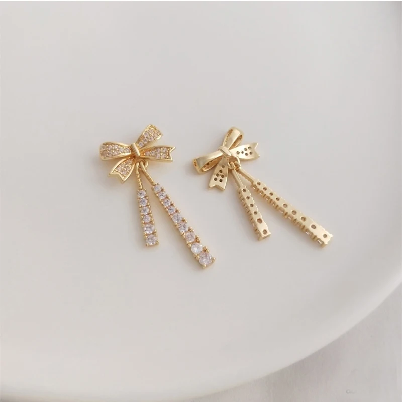 

14K Gold Plated Butterfly Pearl Necklace Charm Pendant,CZ Paved Jewelry Making Pendant,Butterfly Connector