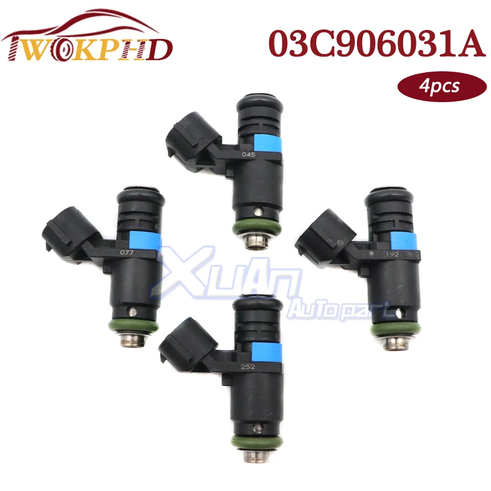 03C906031A Car 4pcs Fuel Injectors Nozzle for VW Golf Eos Seat Altea Cordoba Skoda Octavia 2006-2021