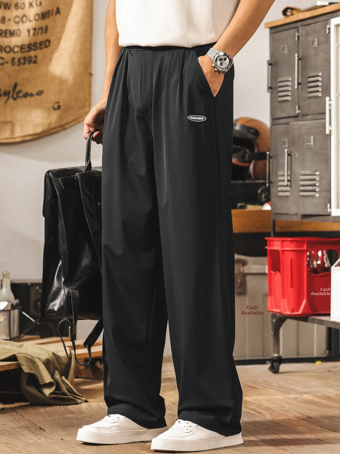 

Cool Sensation Ice Silk прямые мужские летние модные брендовые свободные повседневные спортивные длинные брюки для поездок на работу Qui Dry