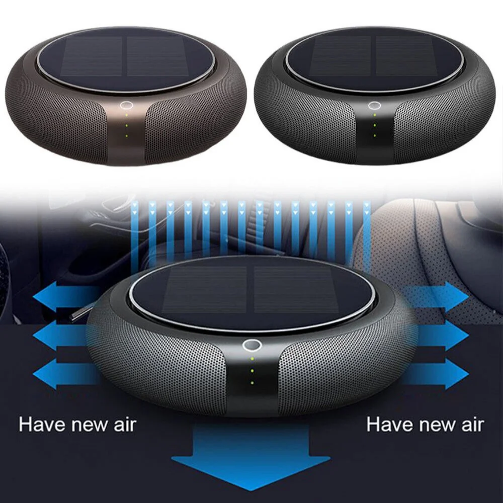 Car Air Ionizer HEPA Filter Solar Negative Ion Deodorant Air Fresh Usb Ozone Generator Vehicle Electric Product Supplies Gadgets