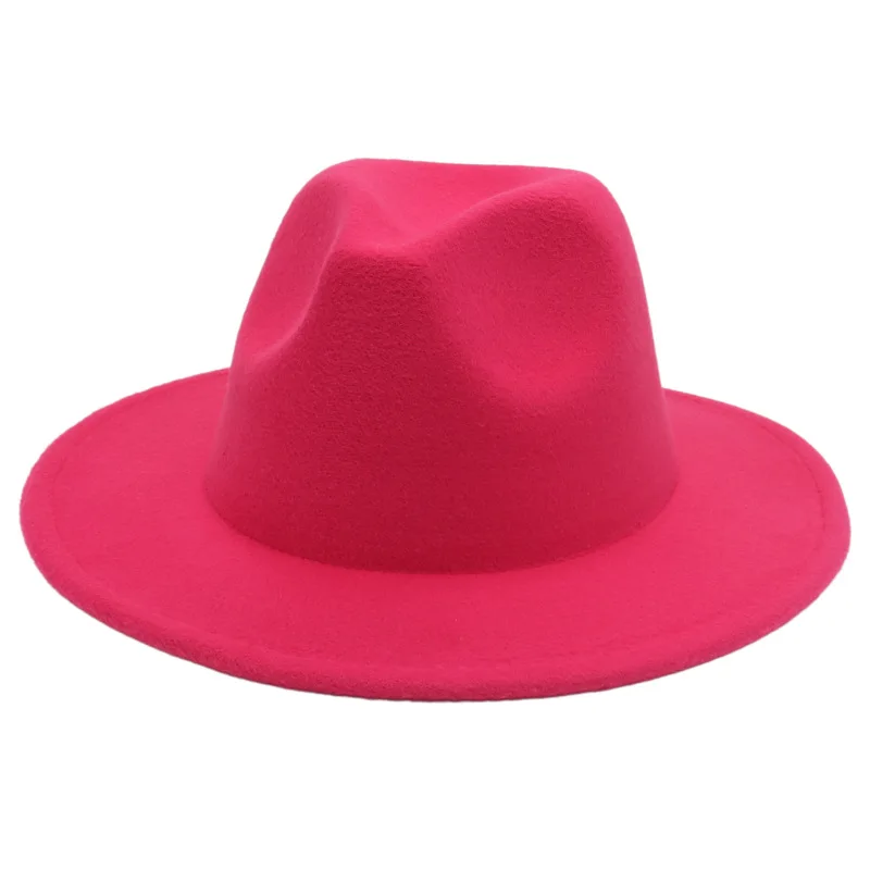Cappelli Fedora da donna classici autunno inverno cappello da gentiluomo in feltro Jazz per uomo cappello da donna a tesa larga piatto da chiesa