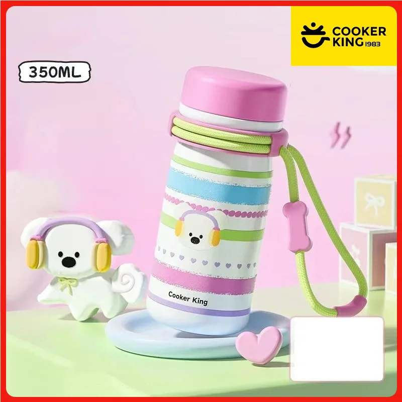 

COOKER KING Thermos Cup Cute Pattern Portable Insulated Water Bottle for Kids Stainless Steel Hot and Cold Drinks Coffee Cups