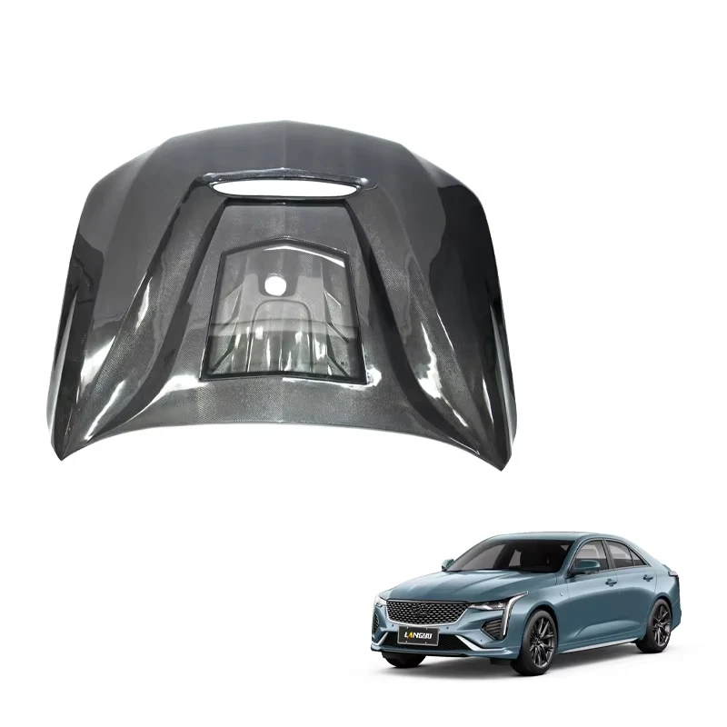 

Langyu Car Modification Accessories Front Bonnet Carbon Fiber Engine Cover Transparent for Cadillac CT4 Upgrade GTS Engine Hood