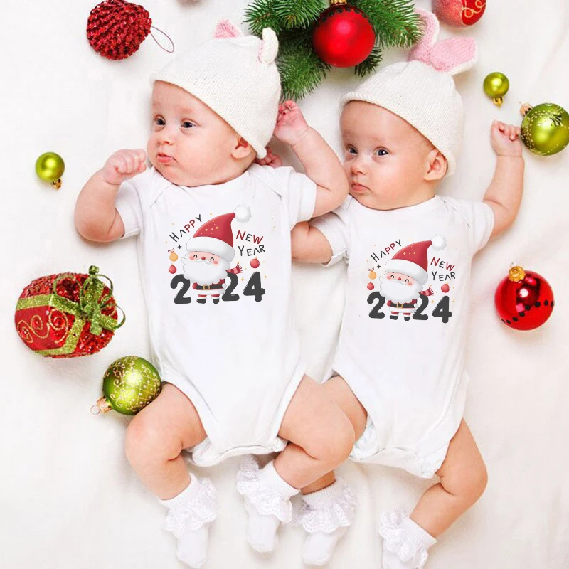 Happy New Year 2024 Family Matching Shirt Merry Christmas Santa Claus Christmas Family Crew Shirt Holiday Matching Xmas Tees