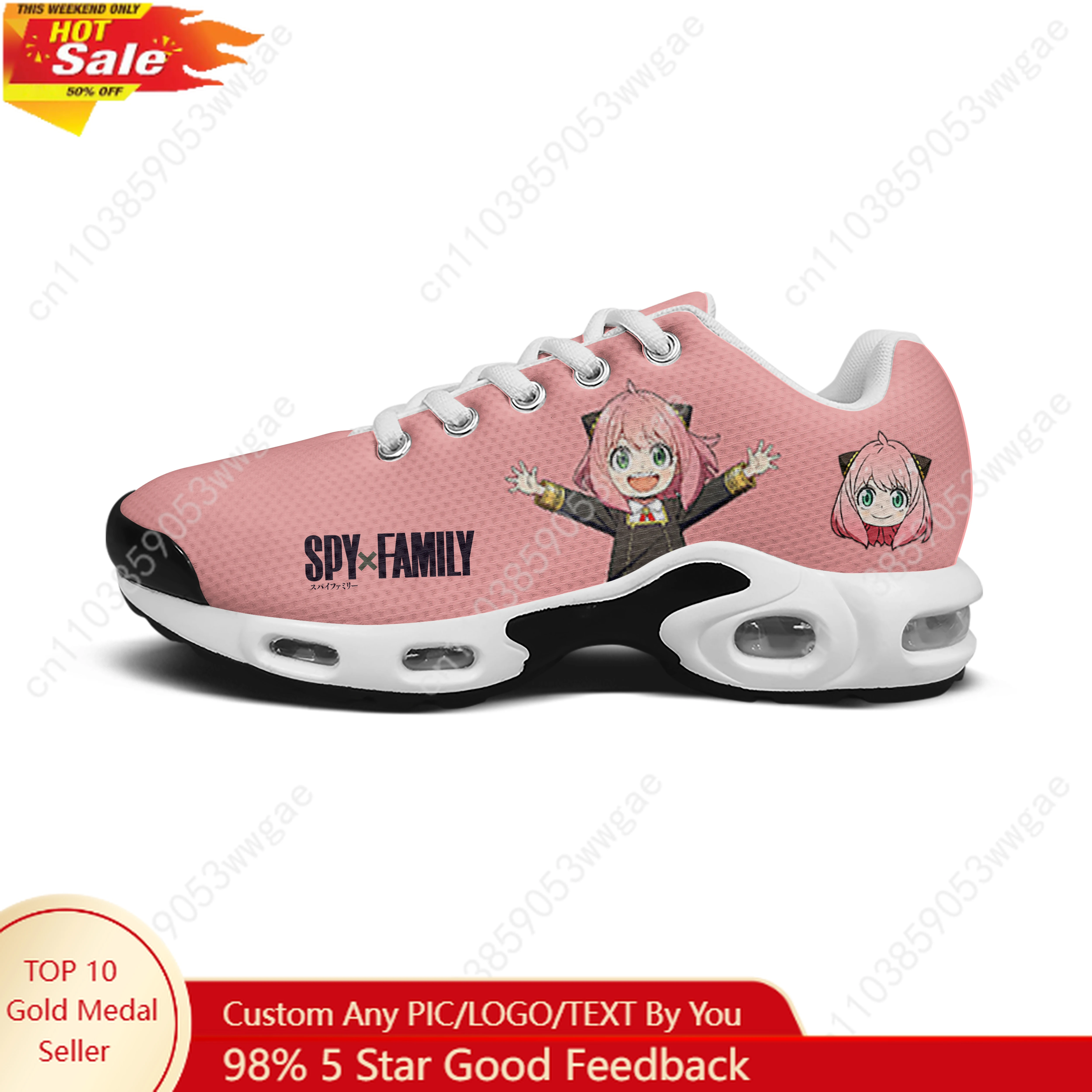 

Spy×Family Lightweight Sport Shoe Air Cushion Sneakers Men Women Teenager High Quality Cartoon Custom Made Leisure Mesh Sneakers