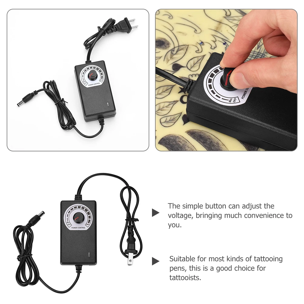 

Adjustable Tattoo Power Supply Voltage Stabilizer Durable Shell Suitable For Most Tattoo Pens Control Professional