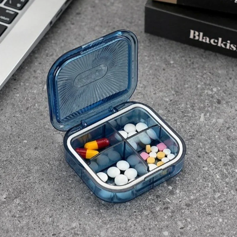 Small Medicine Box Portable Mini Portable Morning, Middle and Evening Reminder Medicine Storage Sealed Medicine Box