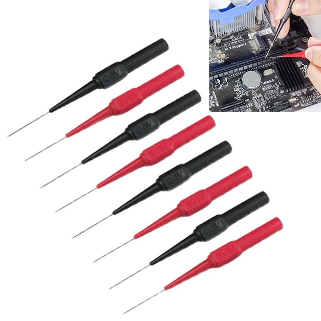 30V Diagnostic Tools Multimeter Test Lead Extention Back Piercing Needle Tip Probes Auto Kit Machine Maintenance Test Tool 0.7MM