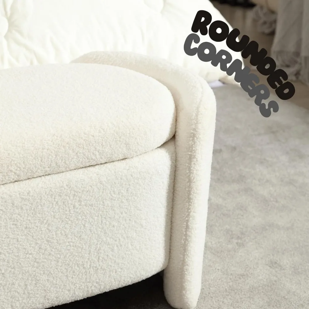 Banco otomano estofado de 50" de largura para entrada e quarto