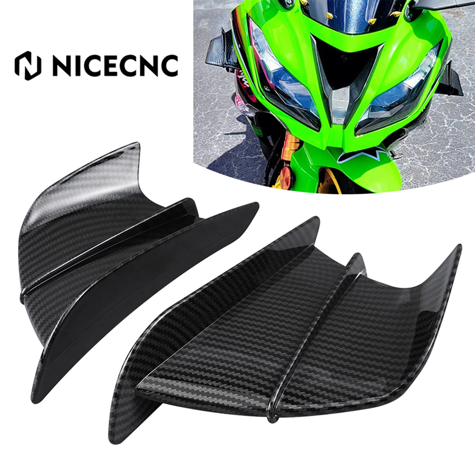 

Motorcycle Fairing Side Wing Spoiler Winglet for Kawasaki Ninja 250R 300 400 600R 650 650R 1000 1000R ZX-6R ZX-10R ZX-12R ZX-14R