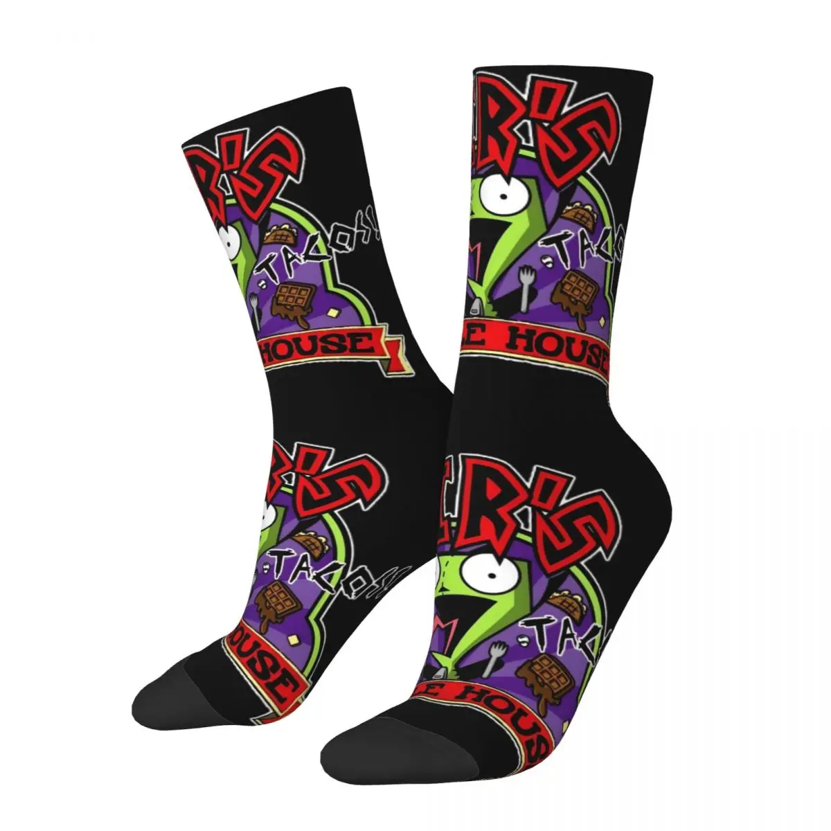 Crazy Design Unisex GIR's Waffle House Socks Zim And Gir Product Sports Socks Soft Wonderful Gifts