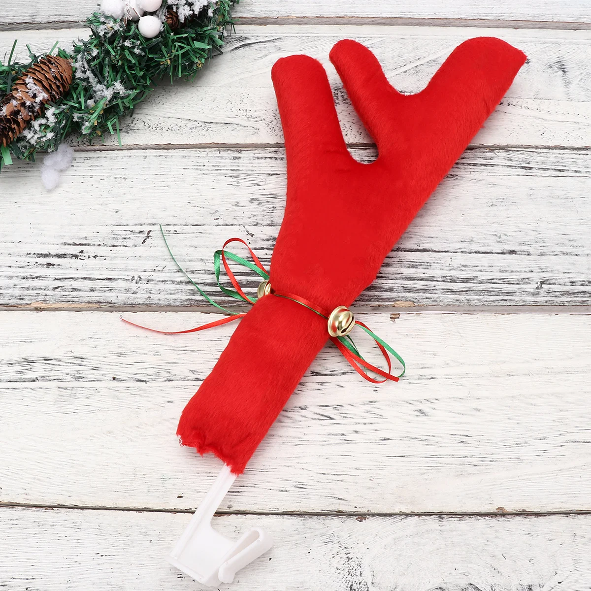 

1Set Car Reindeer Antlers Decoration Christmas Car Ornament Easy Install Premium Fabric Reindeer Accessories Festive Decor