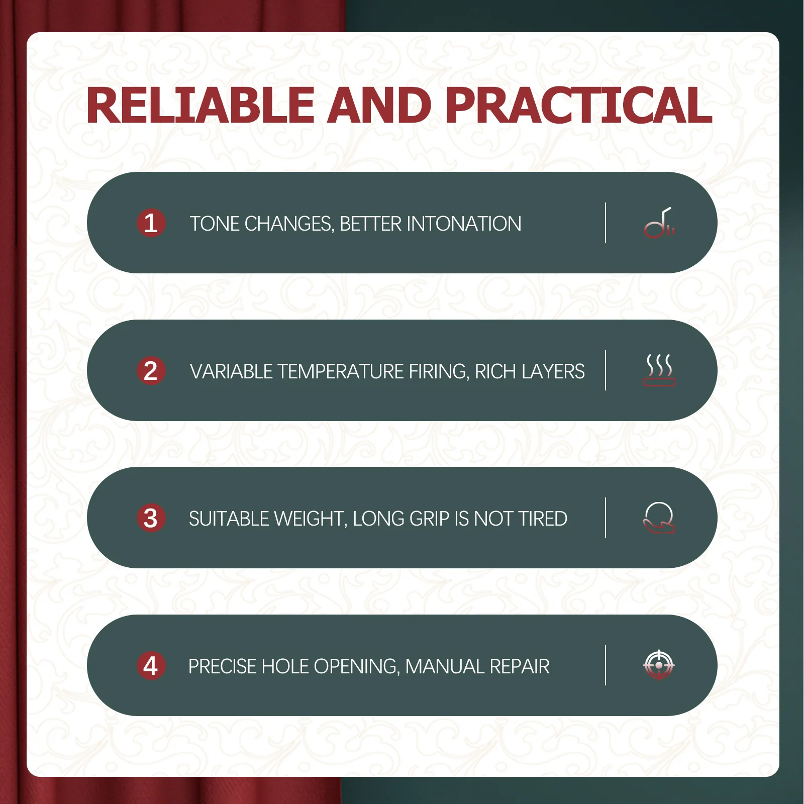 

Retro Modeling 6-Hole Ocarina in C Key Portable Ceramic Alto Ocarina for Children and Beginners Practice Easy Start Wind