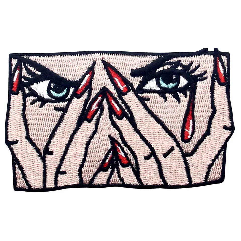 Embird Badge Embroidered The Angry Crying Woman Sew On Handmade 3D Applique Iron Mini Patches