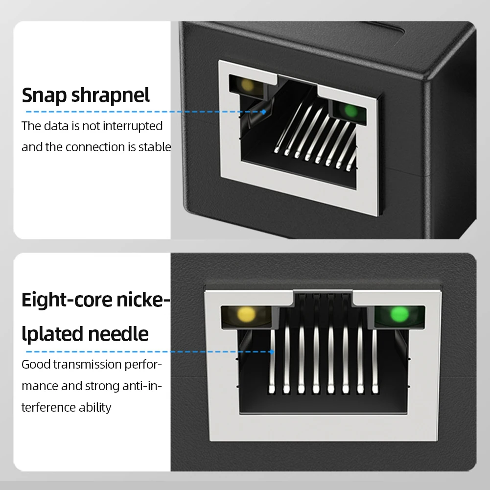 RJ45 Connector 10/100Mbps Ethernet Adapter 5V Network Extender Extension Convertor Cable for Ethernet Cable Female To Female